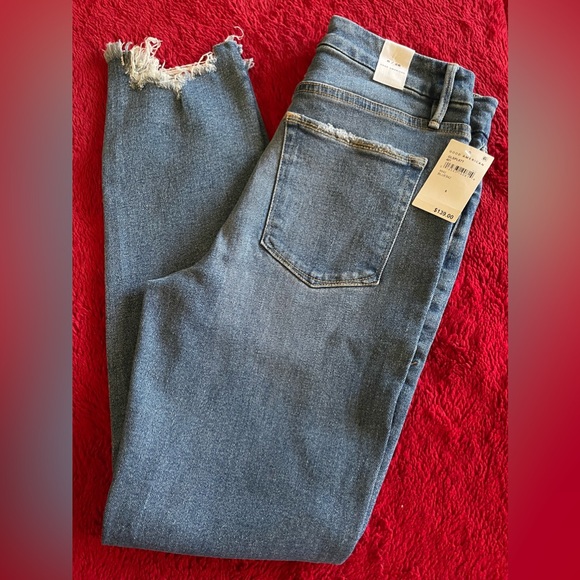 NWT Good American Skinny Blue Raw Hem Size 6 - Picture 8 of 15